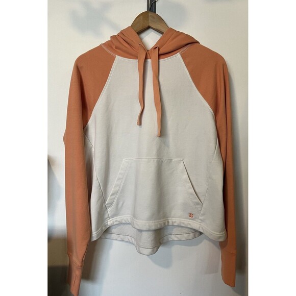 Sweaty Betty Orange/Cream Color block Revive Hoodie Size Small - Picture 1 of 8